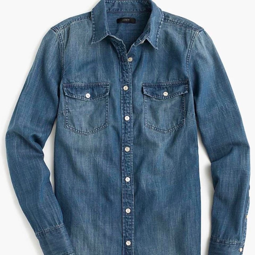 J. Crew Western Chambray Button Up SIZE 14